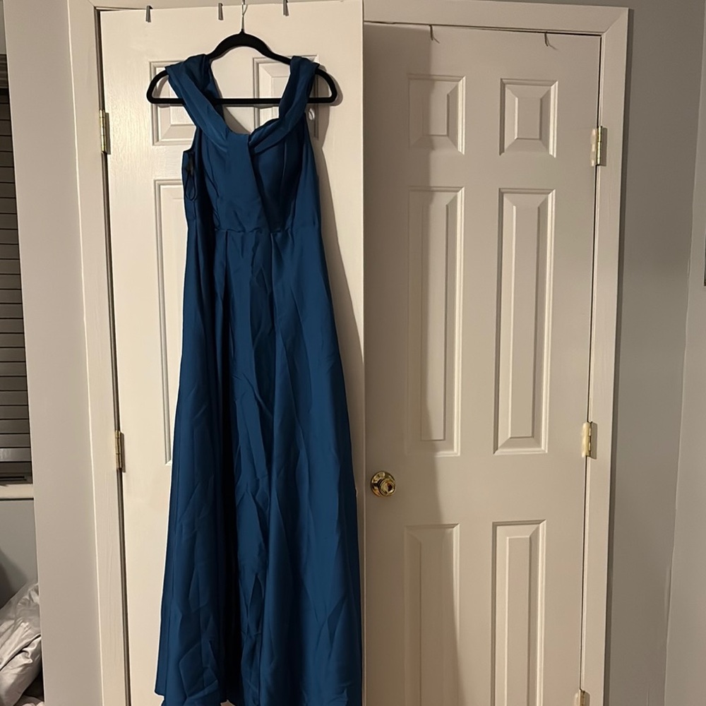 SHEIN Blue Sweetheart Maxi Gown for Weddings